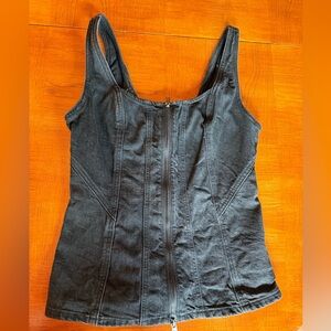 Black Denim Corset Tank